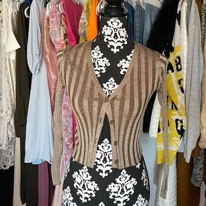 Primark Brown and Tan Striped Sweater